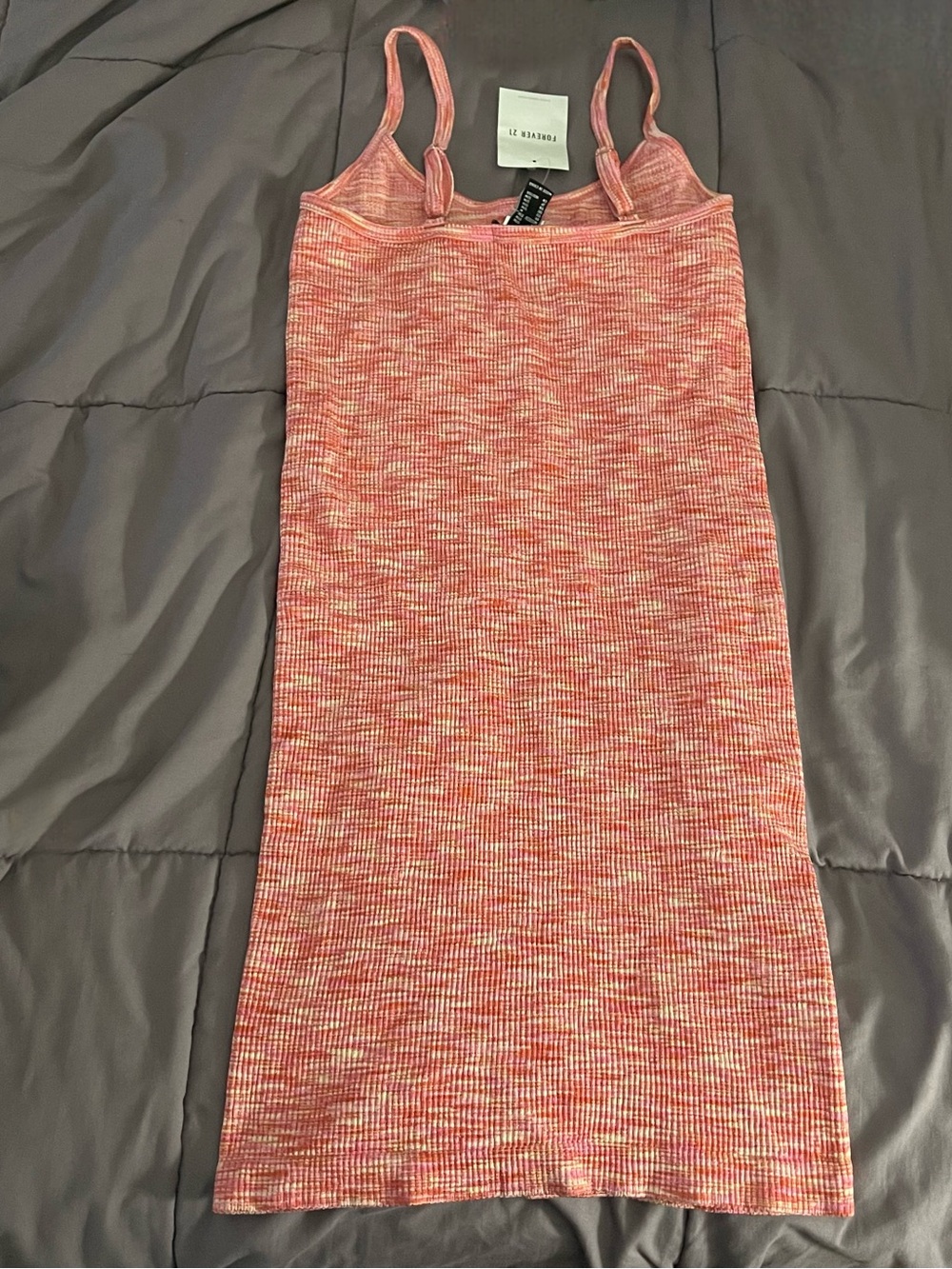 Forever 21 Pink Heathered Ribbed Tank Dress - Picture 2 of 3